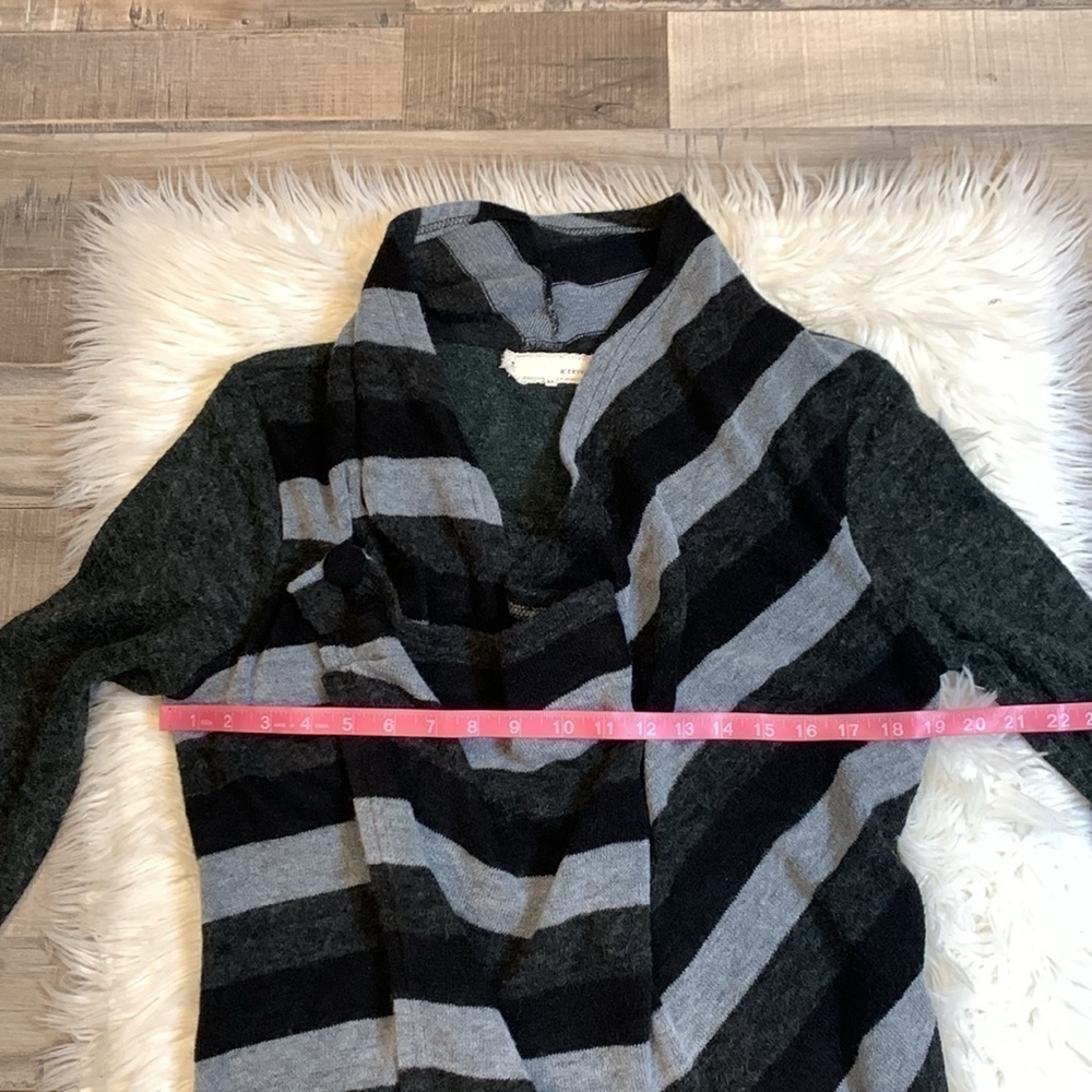 Anthropologie A’Reve tunic length striped sweater 2 piece look asymmetrical M - Picture 5 of 9